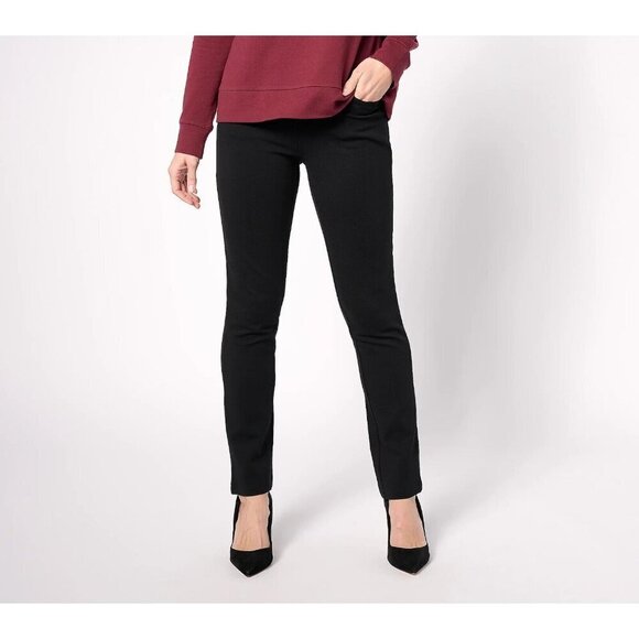 Belle by Kim Gravel Reg Perfect Ponte Straight Leg Pant Black,Plus 20 - Picture 1 of 1